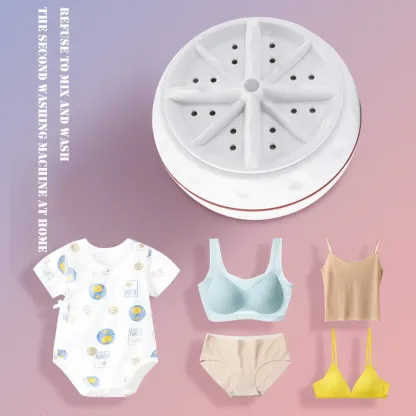Compact Ultrasonic Washing Machine - Portable Mini Clothes Washer for Travel, Camping, Apartments