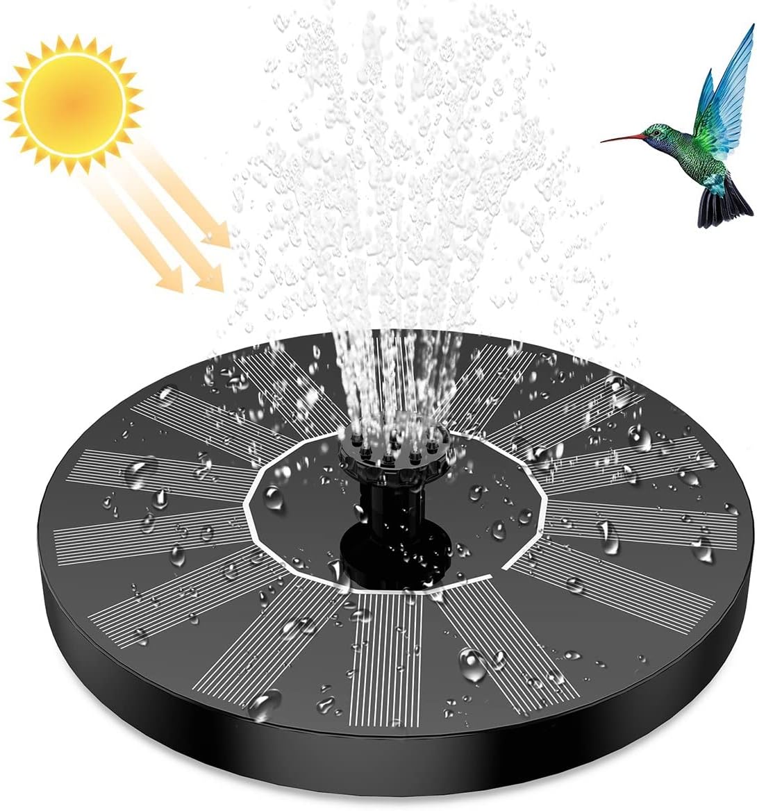 Electric Submersible Pump Solar Water Pump, Solar Floating Fountain Pump with 6 Nozzles for Bird Bath, Fish Tank Solar Fountain Pump (Color : 1.5W)