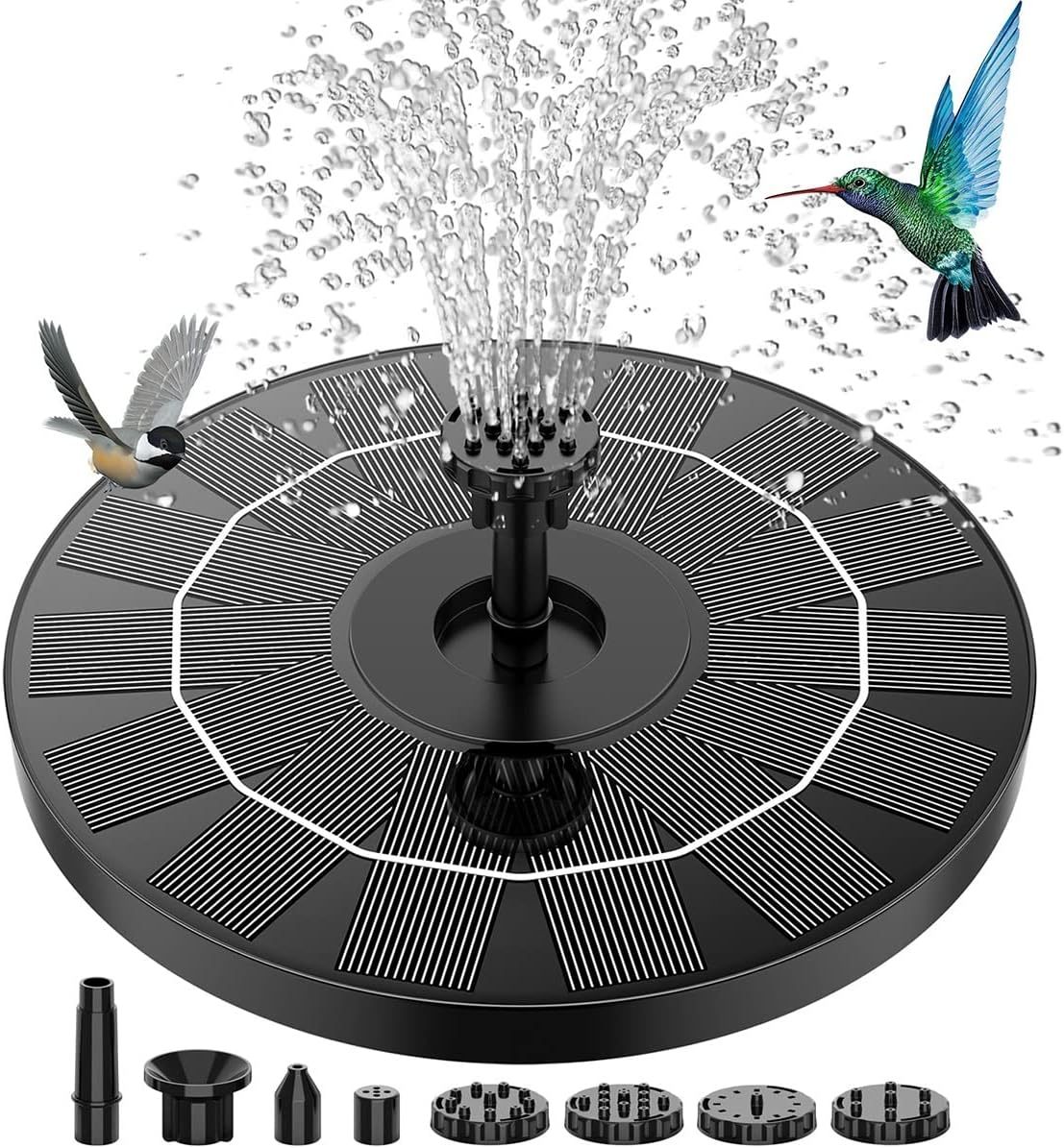 Electric Submersible Pump Solar Water Pump, Solar Floating Fountain Pump with 6 Nozzles for Bird Bath, Fish Tank Solar Fountain Pump (Color : 1.5W)