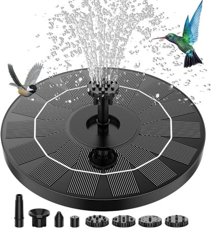 Electric Submersible Pump Solar Water Pump, Solar Floating Fountain Pump with 6 Nozzles for Bird Bath, Fish Tank Solar Fountain Pump (Color : 1.5W)
