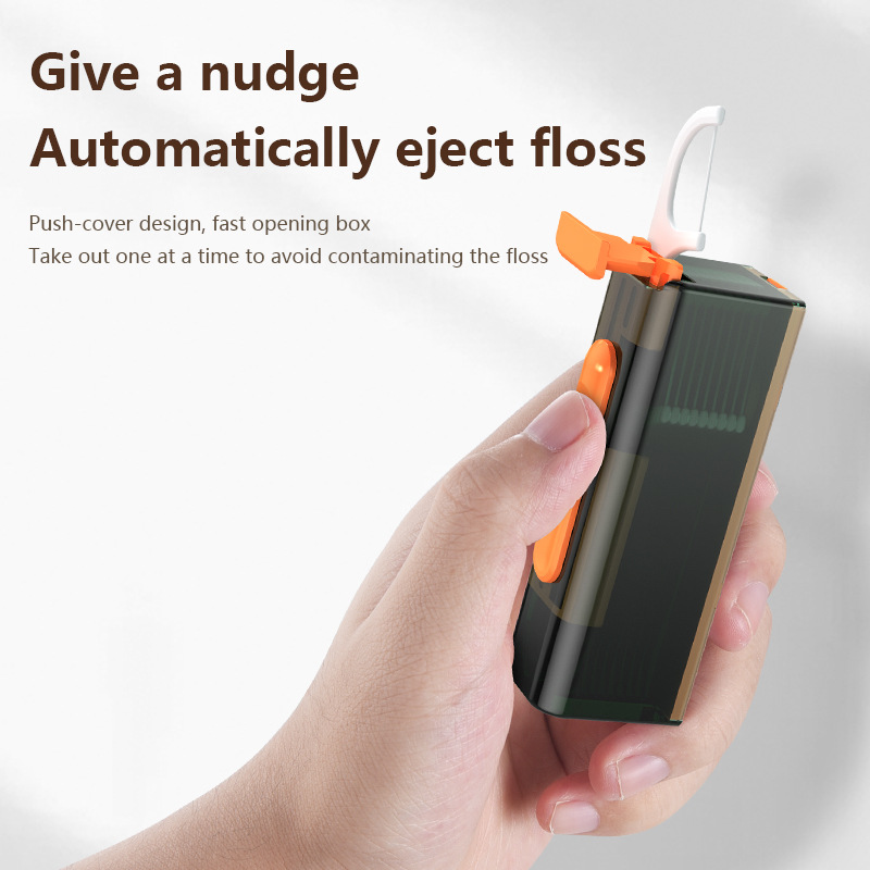 Floss Box Automatically Pops Up For Household High-End One-Time 50 Bags Independent Packaging, One Pack Of Toothpicks To Pick Teeth