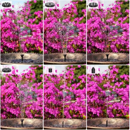 Upgraded Solar Water Fountain Pump – Floating Design with 10 Spray Nozzles for Bird Bath, Fish Tank & Patio Decor