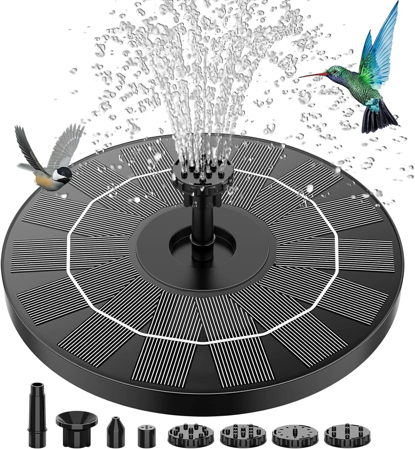 Upgraded Solar Water Fountain Pump – Floating Design with 10 Spray Nozzles for Bird Bath, Fish Tank & Patio Decor