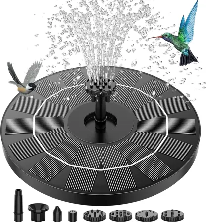 Upgraded Solar Water Fountain Pump – Floating Design with 10 Spray Nozzles for Bird Bath, Fish Tank & Patio Decor