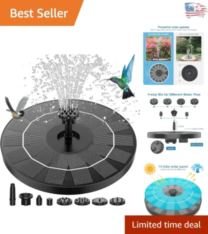 Upgraded Solar Water Fountain Pump – Floating Design with 10 Spray Nozzles for Bird Bath, Fish Tank & Patio Decor