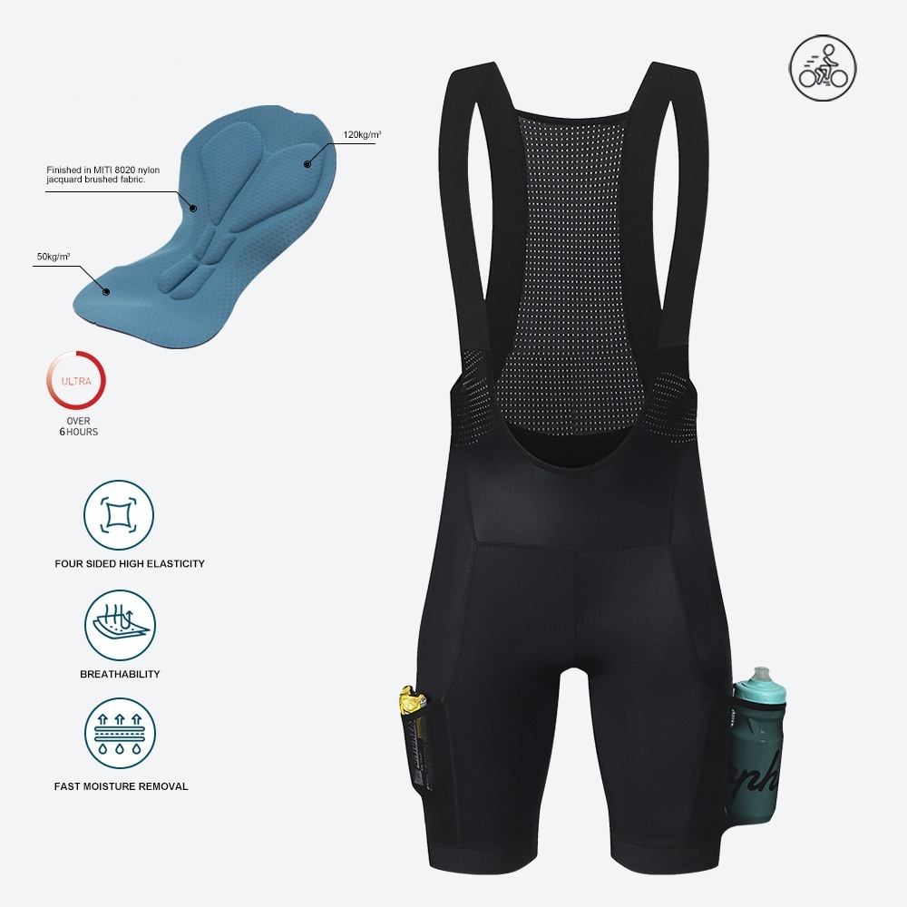Cycling Best Men's 4D Padded Bib Shorts–pocket cycling pants, Reflective Cycling Gear
