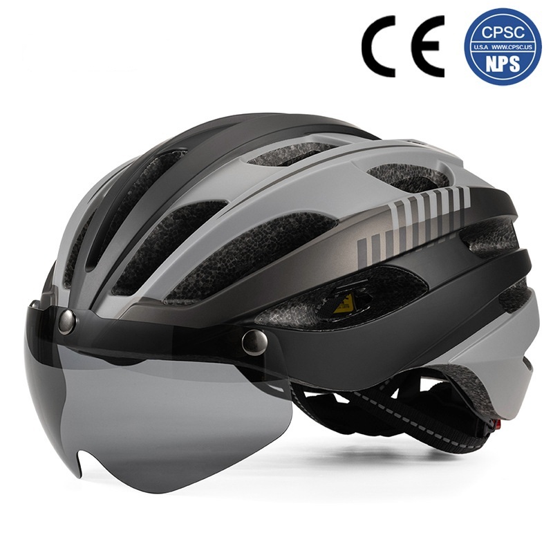 Cycling Best Bike Helmet with USB Light & Magnetic Goggles – UV Protection