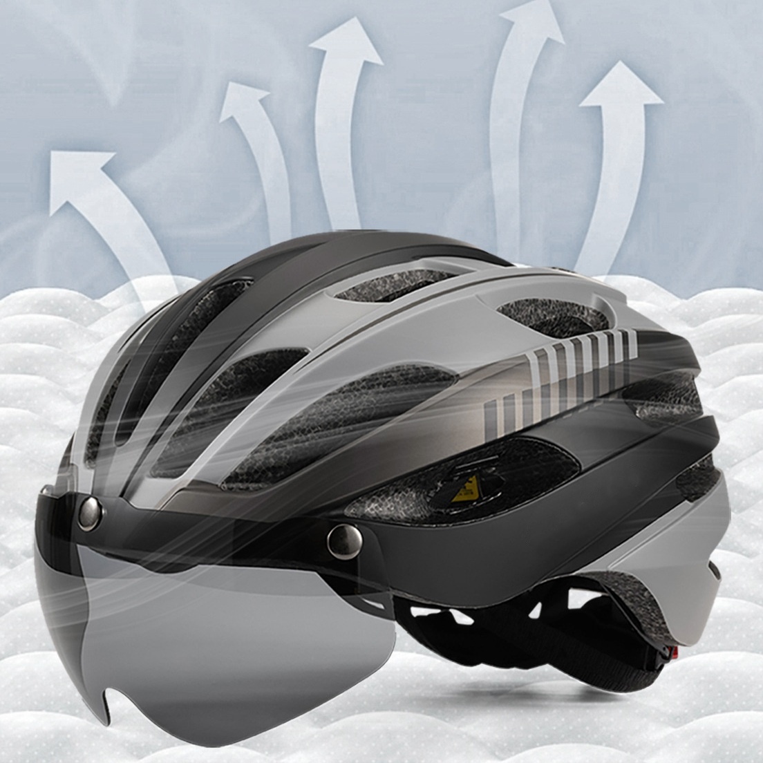 Cycling Best Bike Helmet with USB Light & Magnetic Goggles – UV Protection
