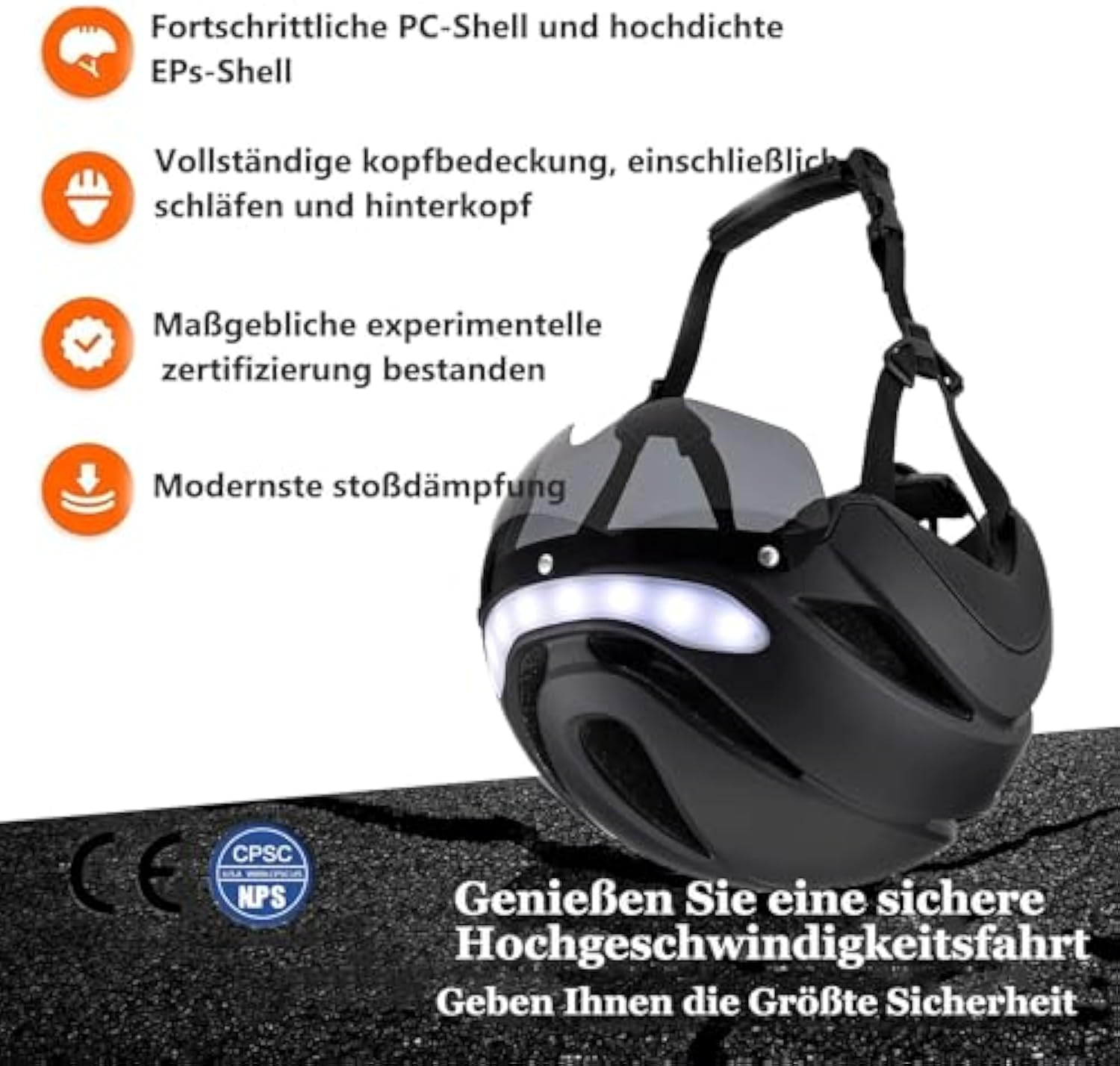 Cycling Best USB Bike Helmet with LED Lights-Unisex Adult Safety
