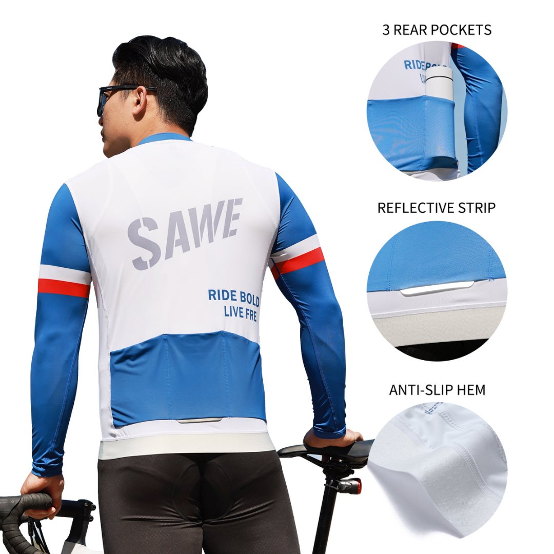 Cycling Best Men's High-Stretch Cycling Jersey Tops Non-Slip Hem