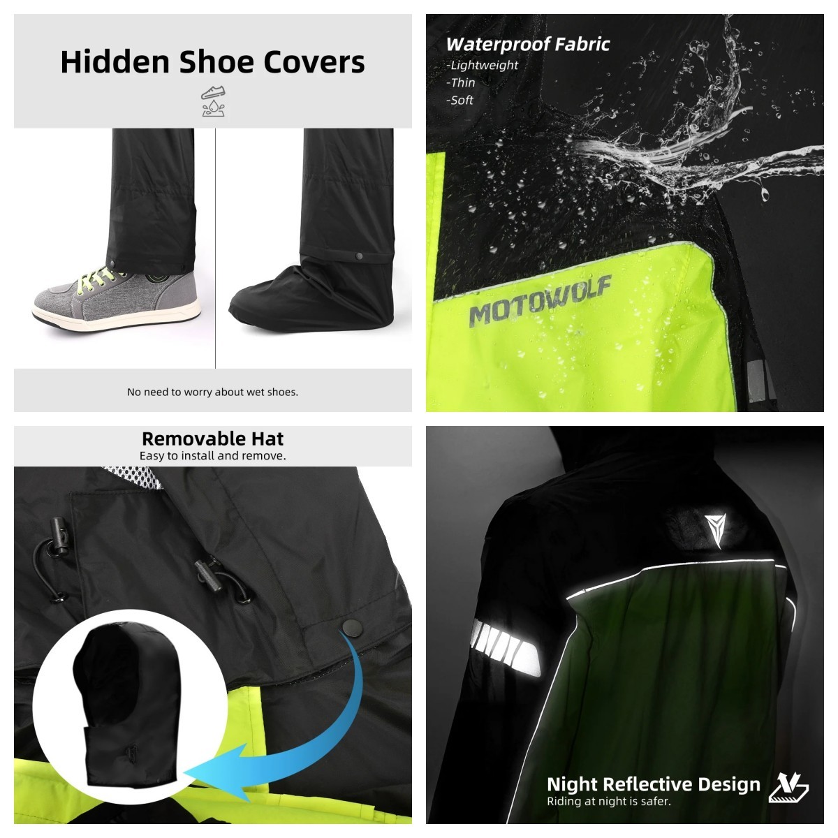 Cycling Best Men's Waterproof Motorcycle Raincoat Suit jacket & Pants