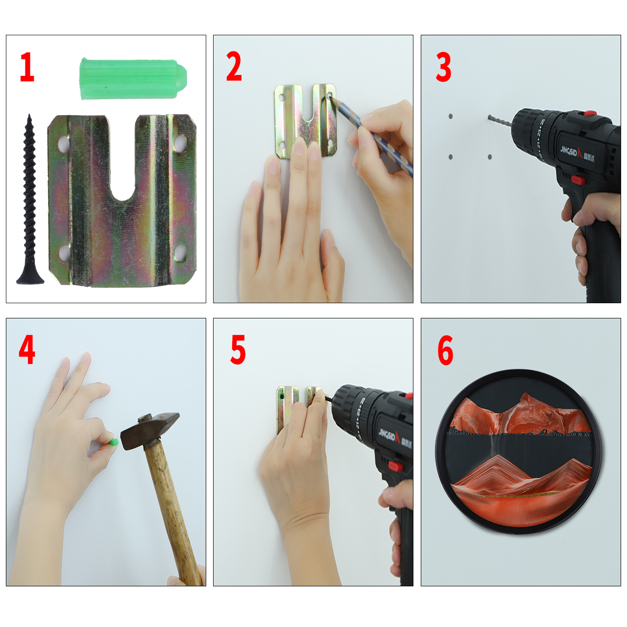 YearPeak Moving Sand Art Wall Decor - Rotating Illusion Sand Scene Picture Frame