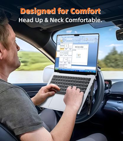 YearPeak Foldable Car Laptop Mount - Adjustable Steering Wheel Desk & Stand