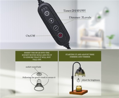 YearPeak Candle Warmer Lamp - Adjustable Timer & Dimmer, Safe Wax Melter
