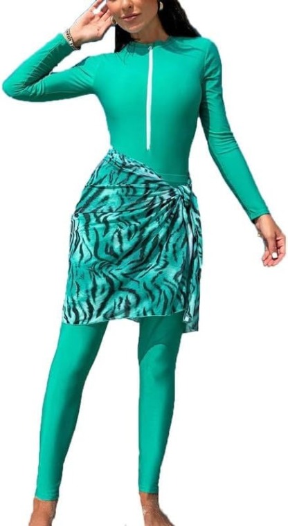 YearPeak Burkini Set - 3-Piece Modest Swimwear with UV Protection & Quick-Dry