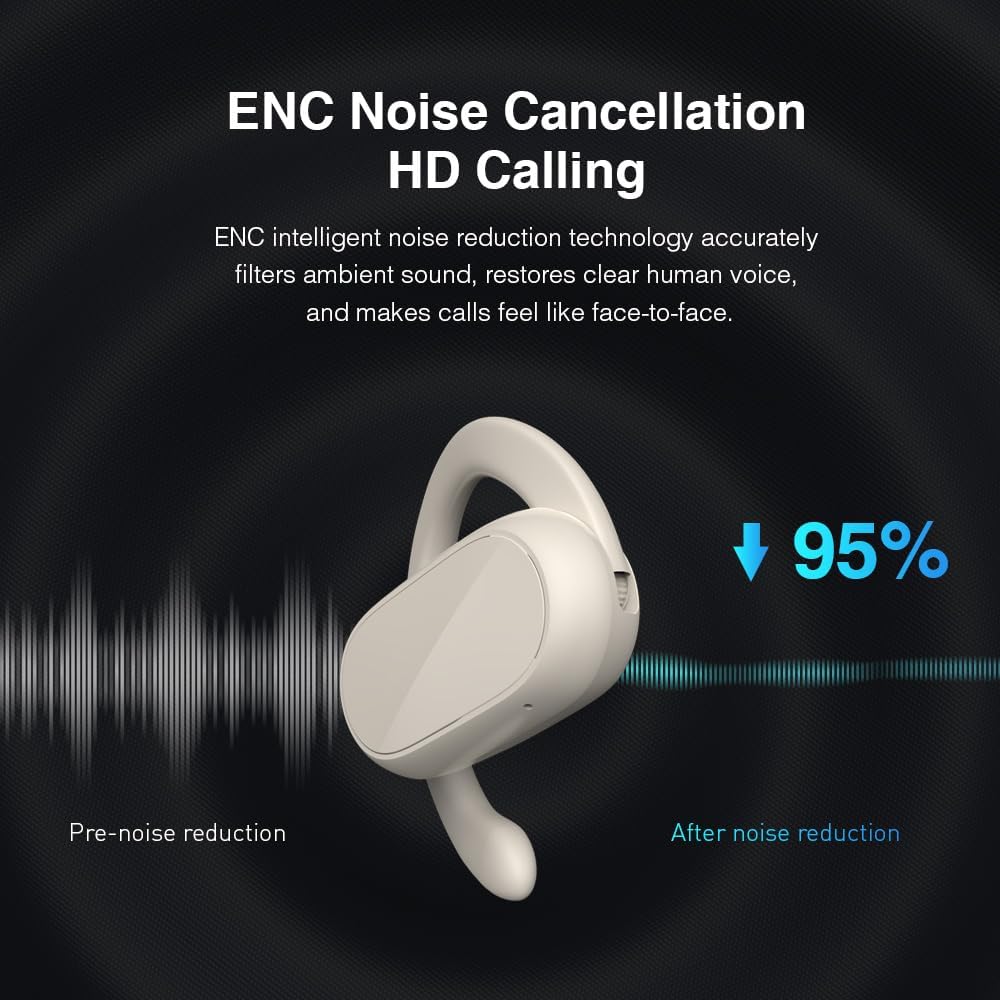 YearPeak Wireless Sports Earbuds - Bluetooth 5.1, ANC, Waterproof, Ear Hook for iOS Android