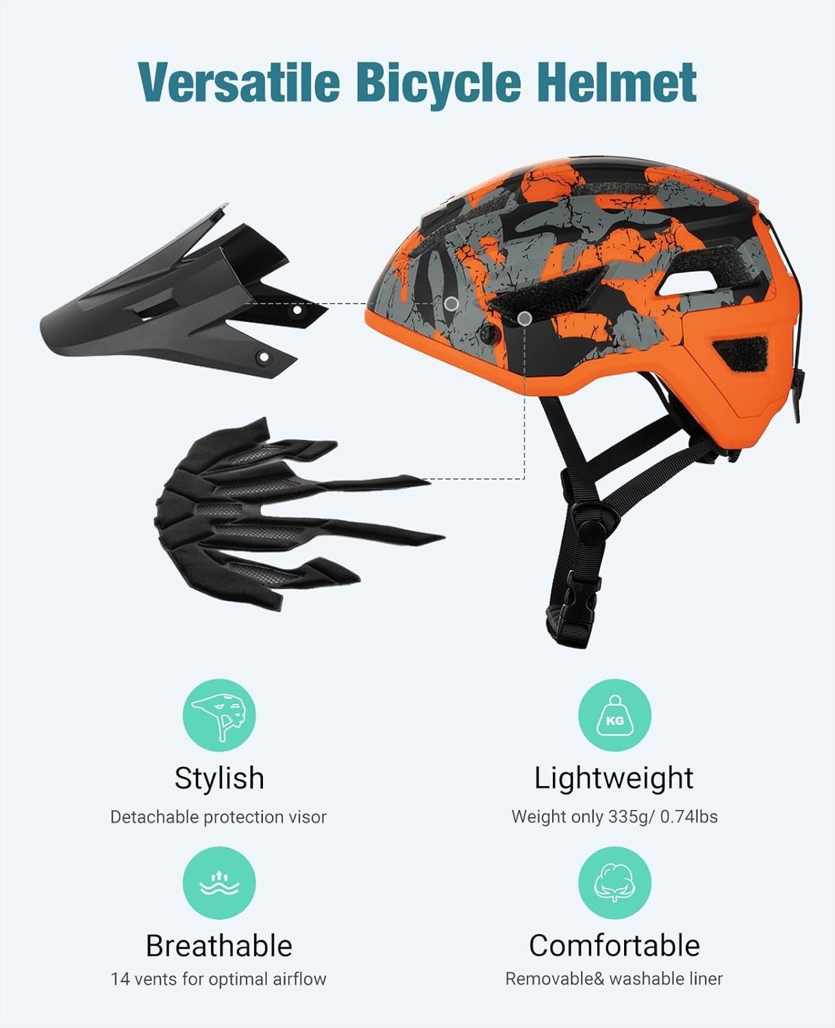 Cycling Best Dual-Mold MTB Helmet - Lightweight CE-Certified Bike Helmet with Visor 