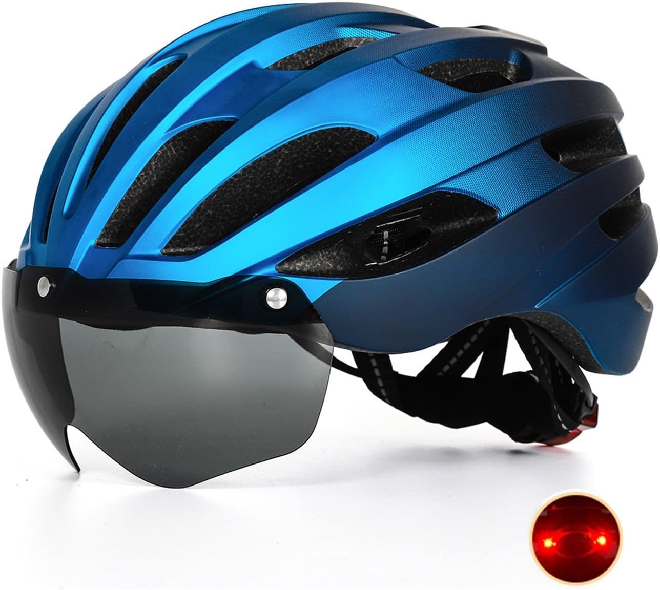 Cycling Best Bike Helmet with USB Light & Magnetic Goggles-Adjustable MTB Helmet /Road Cycling Gear