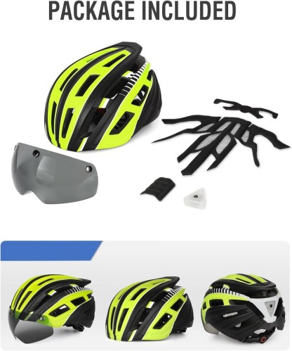 Cycling Best LED Ventilated Bike Helmet with Magnetic Visor & Adjustable Fit