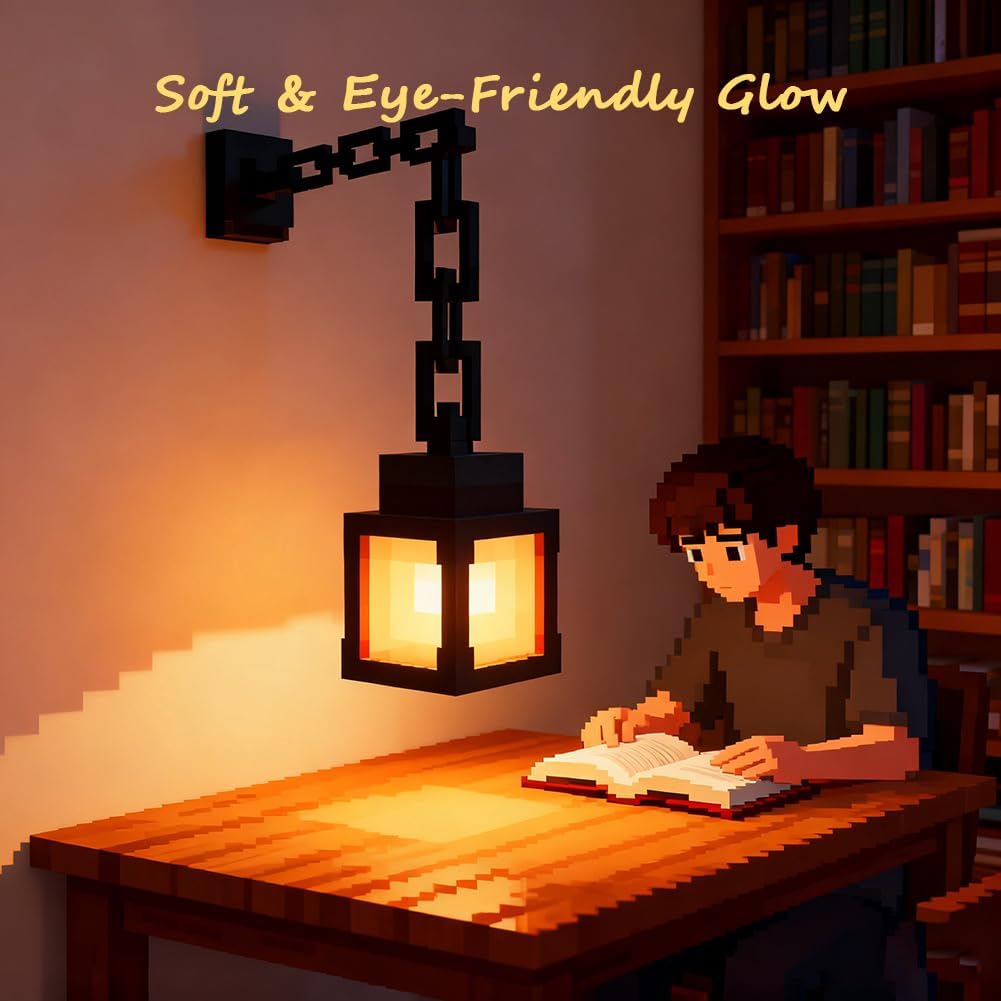 YearPeak Pixel Lantern Night Light - 16 Color RGB LED Lamp with Remote Control