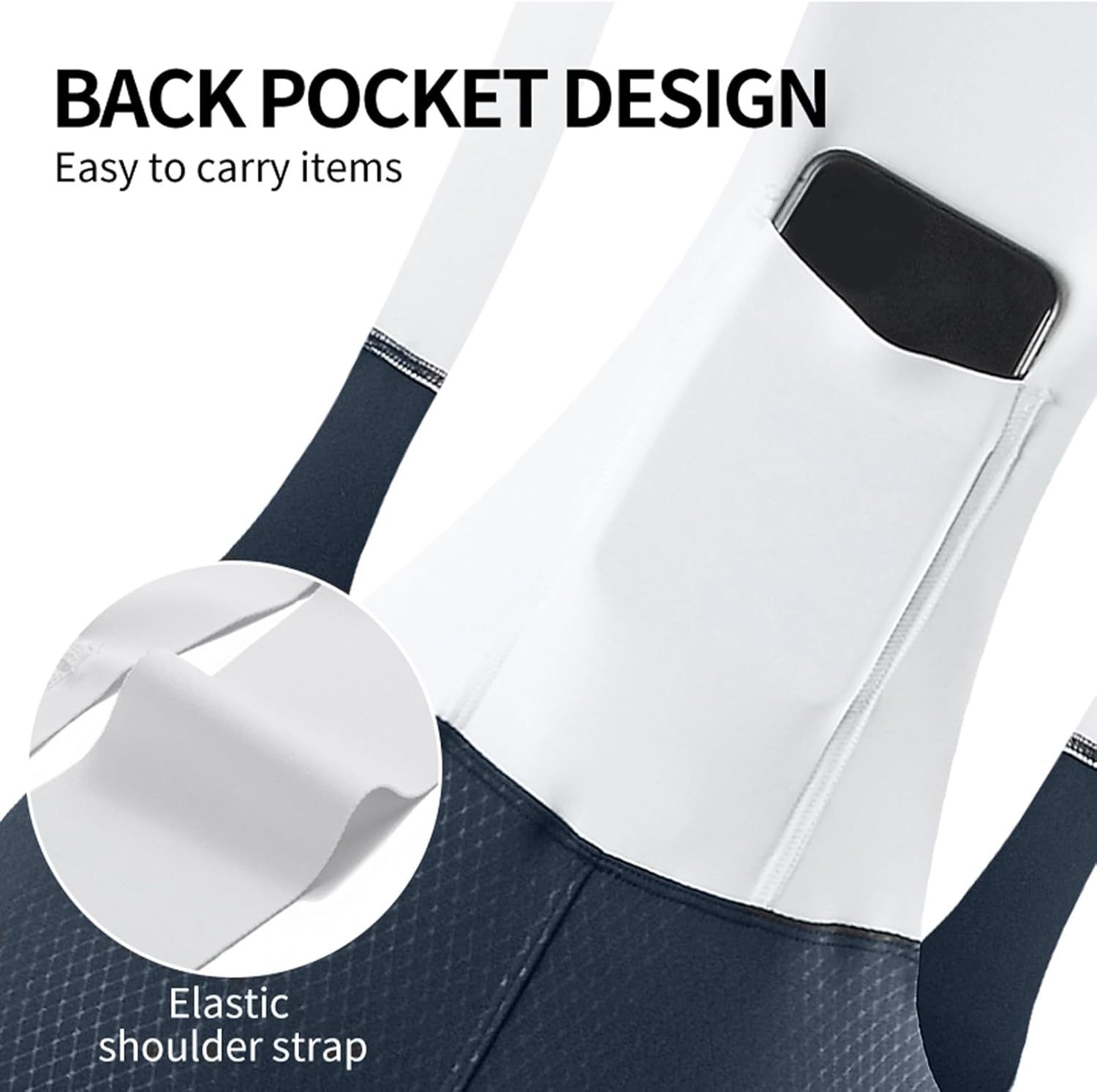 Cycling Best Men's 3D Padded Bib Shorts with Elastic Straps