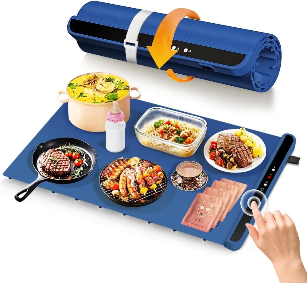 YearPeak Silicone Warming Mat - Adjustable Temperature Buffet Mat with Auto Shut-Off