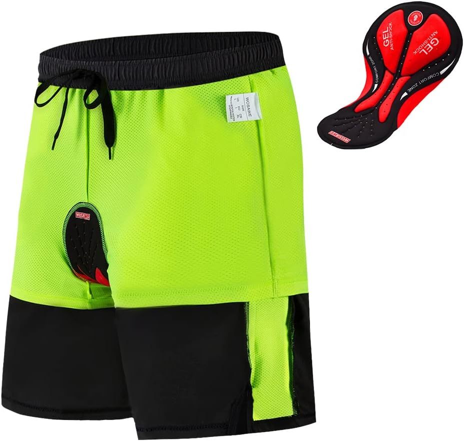 Cycling Best Men's MTB Gel-Padded Shorts with Mesh Liner