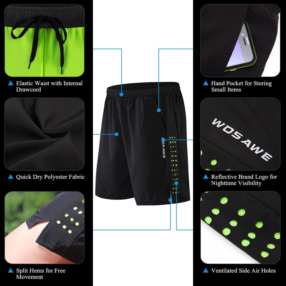 Cycling Best Men's MTB Gel-Padded Shorts with Mesh Liner 