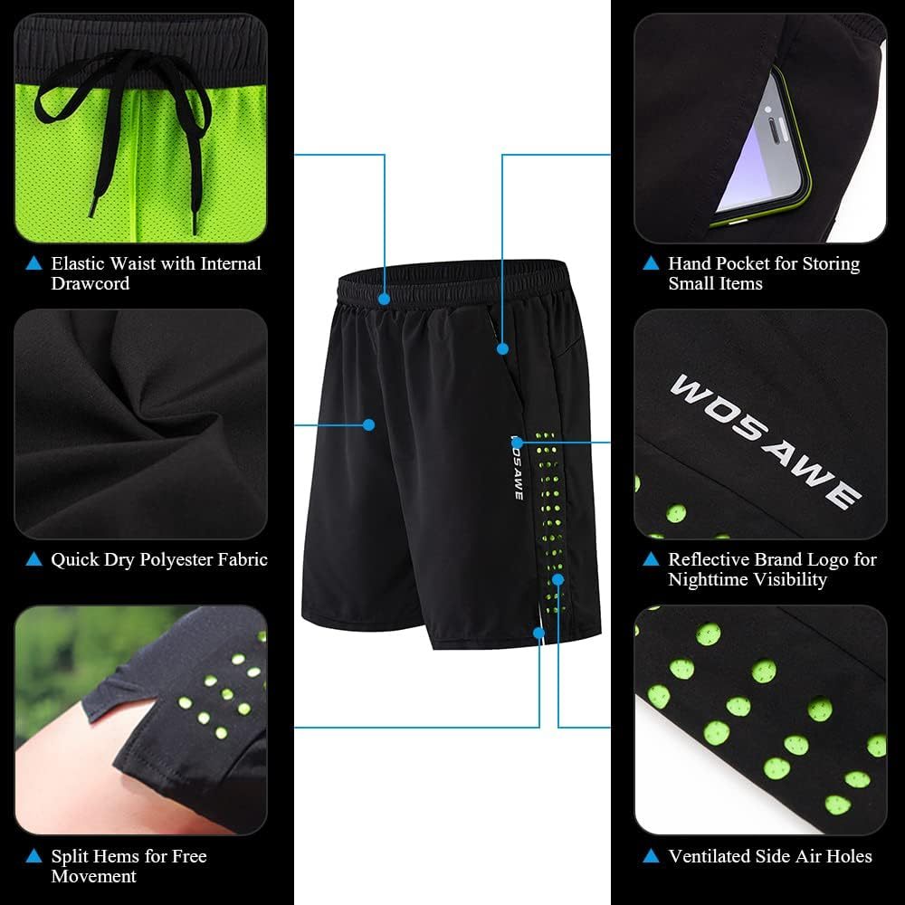 Cycling Best Men's MTB Gel-Padded Shorts with Mesh Liner