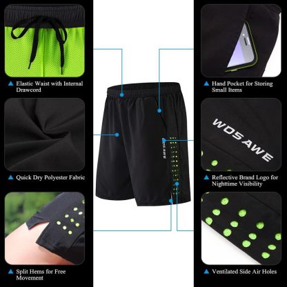 Cycling Best Men's MTB Gel-Padded Shorts with Mesh Liner 
