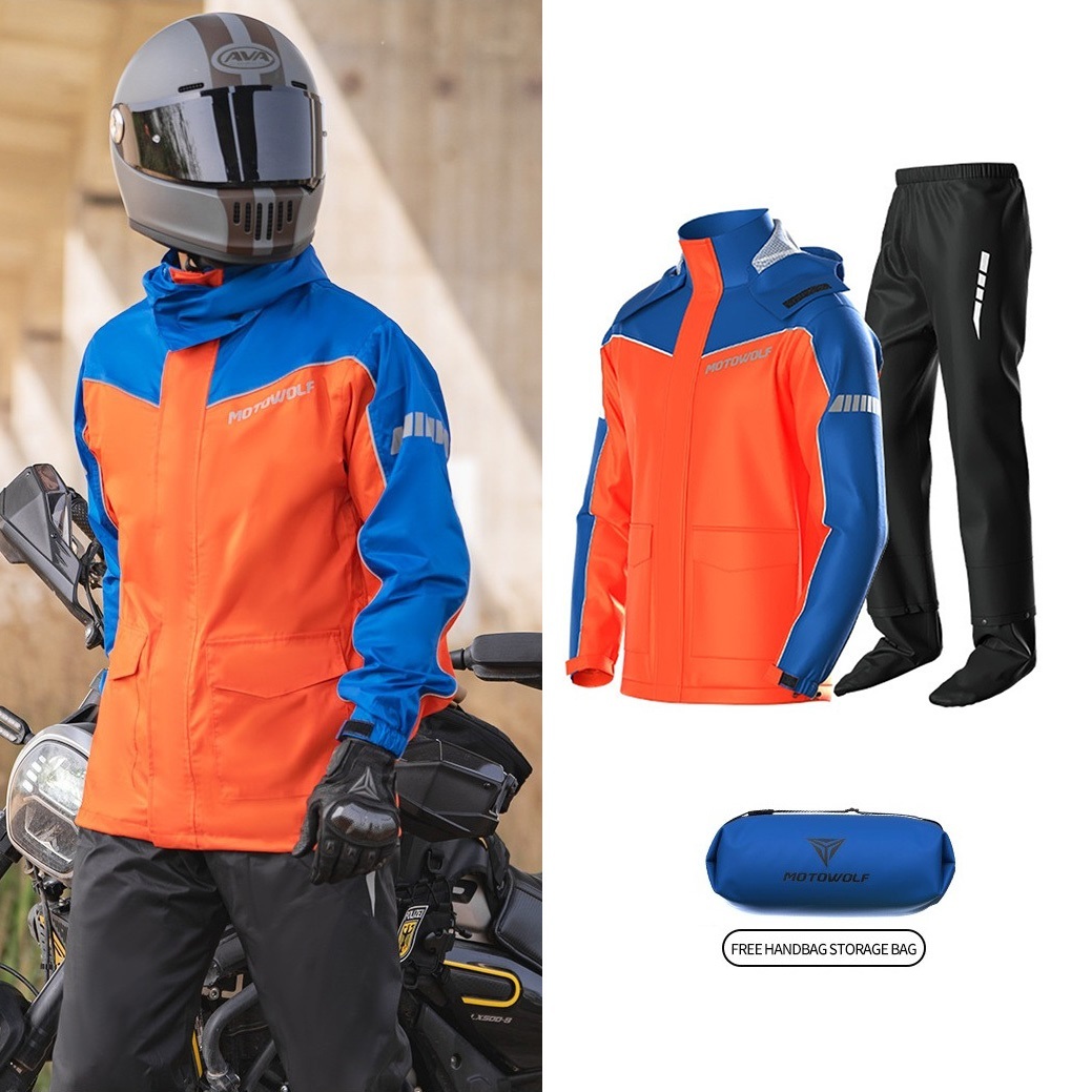 Cycling Best Men's Waterproof Motorcycle Raincoat Suit jacket & Pants