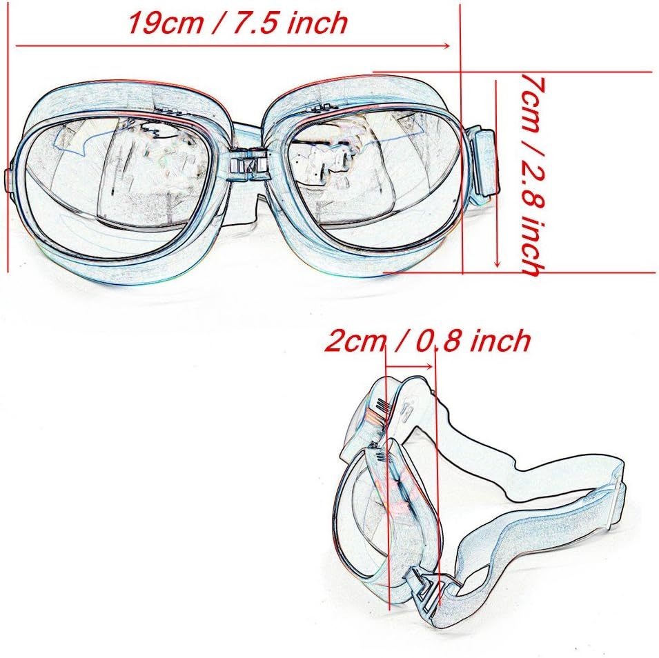 Cycling Best Retro Motorcycle Goggles - Lightweight Vintage Eyewear