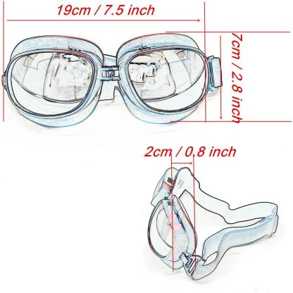 Cycling Best Retro Motorcycle Goggles - Lightweight Vintage Eyewear