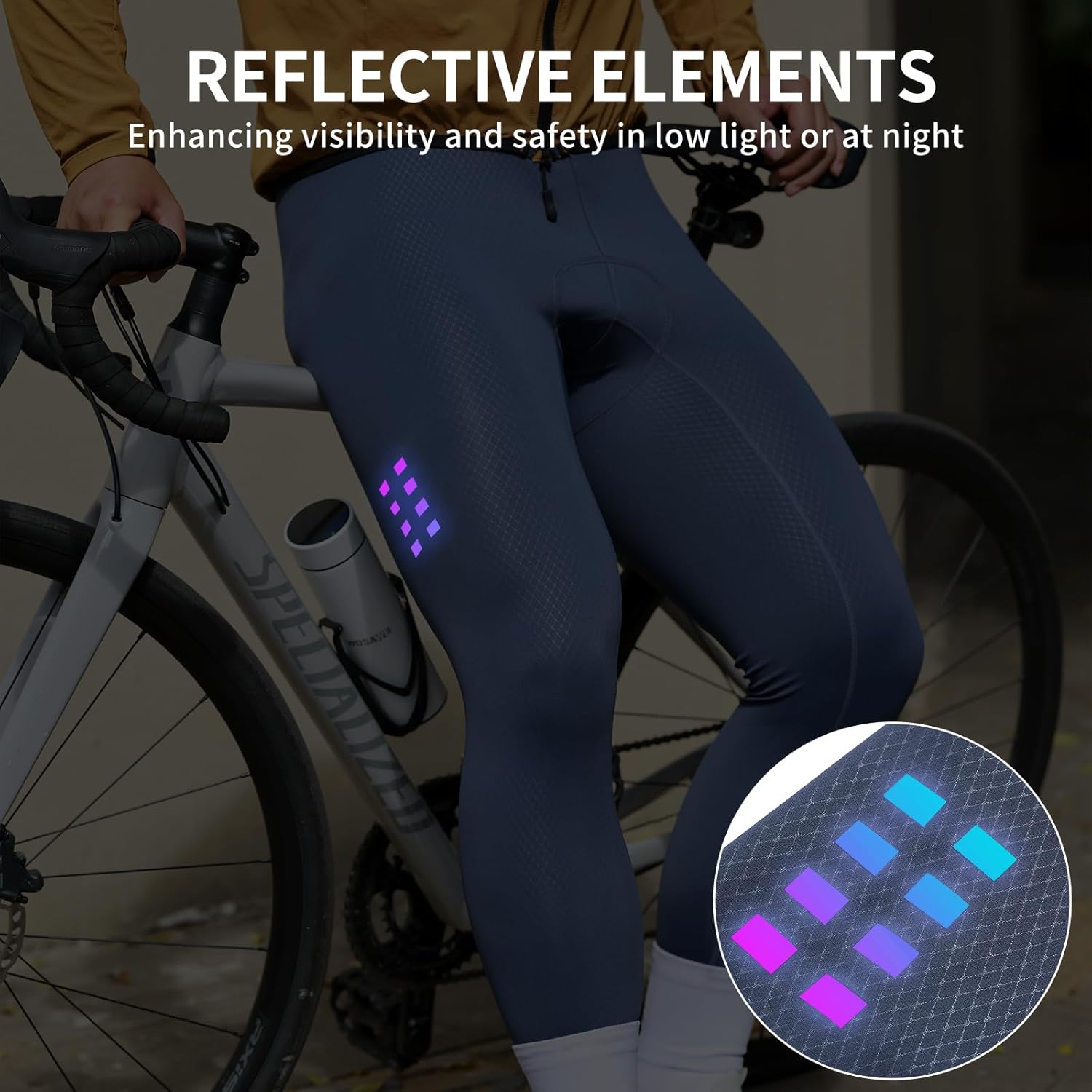 Cycling Best Men's 3D Padded Bib Shorts with Elastic Straps