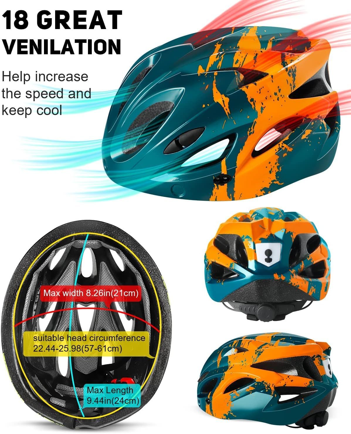 Cycling Best LED Bike Helmet with Magnetic Goggle  Sun Visor