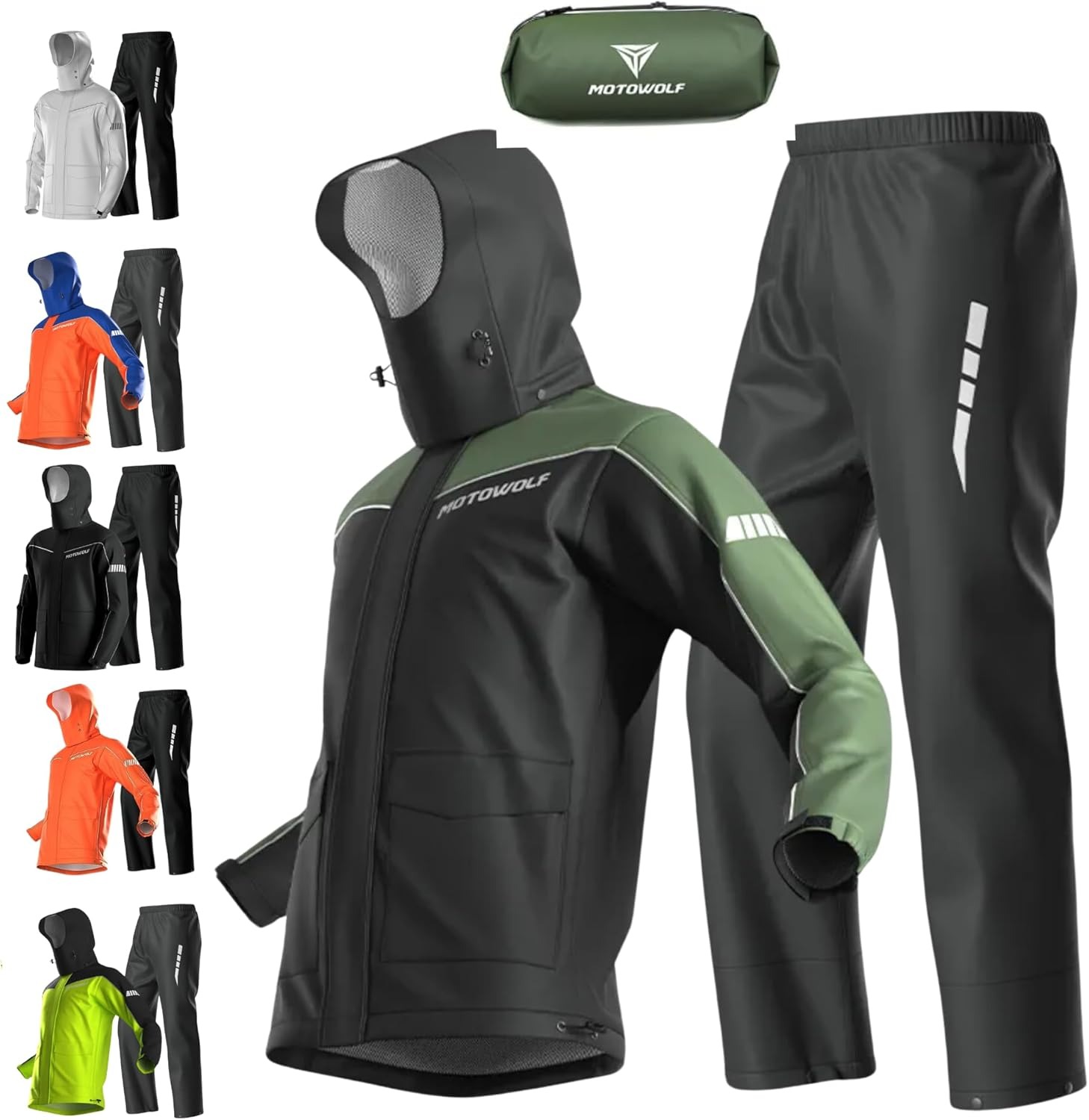 Cycling Best Men's Waterproof Motorcycle Raincoat Suit jacket & Pants