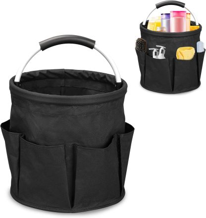 YearPeak 17L Foldable Cleaning Caddy with Pockets - Portable Storage Basket Organizer