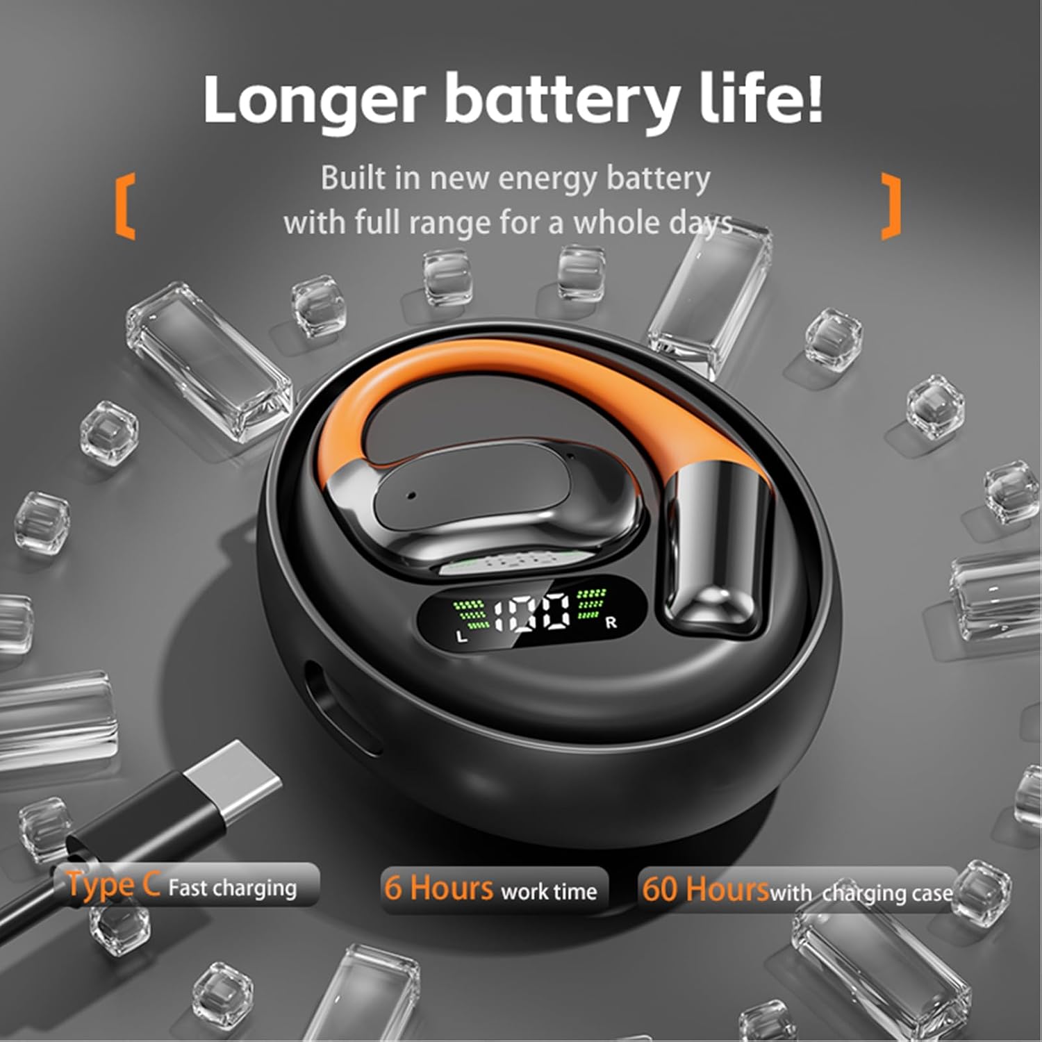 YearPeak AI translation earbuds - Real-Time 144 Language Bluetooth Headphones for iOS/Android