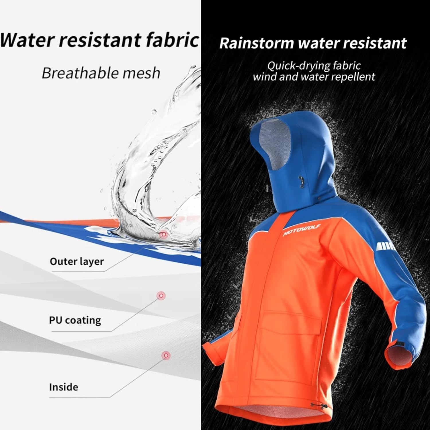 Cycling Best Men's Waterproof Motorcycle Raincoat Suit jacket & Pants