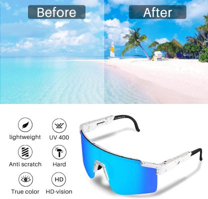 Cycling Best UV400 Sport Sunglasses - Adjustable Unisex Fit