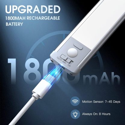 YearPeak 10" Motion Sensor Closet Lights - 2 Pack Rechargeable & Dimmable