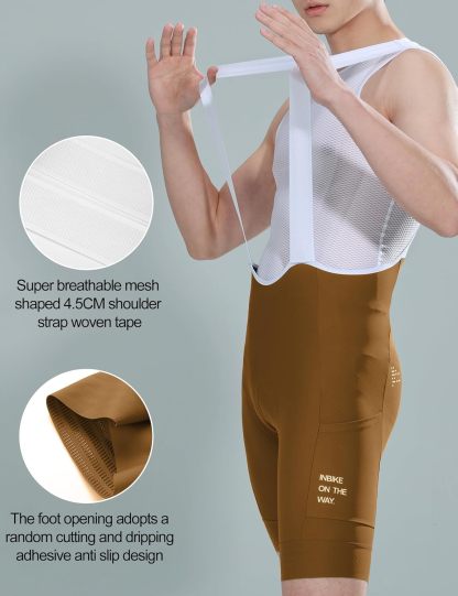 Cycling Best Men's Breathable Bib Shorts Gel Padding with Pocket