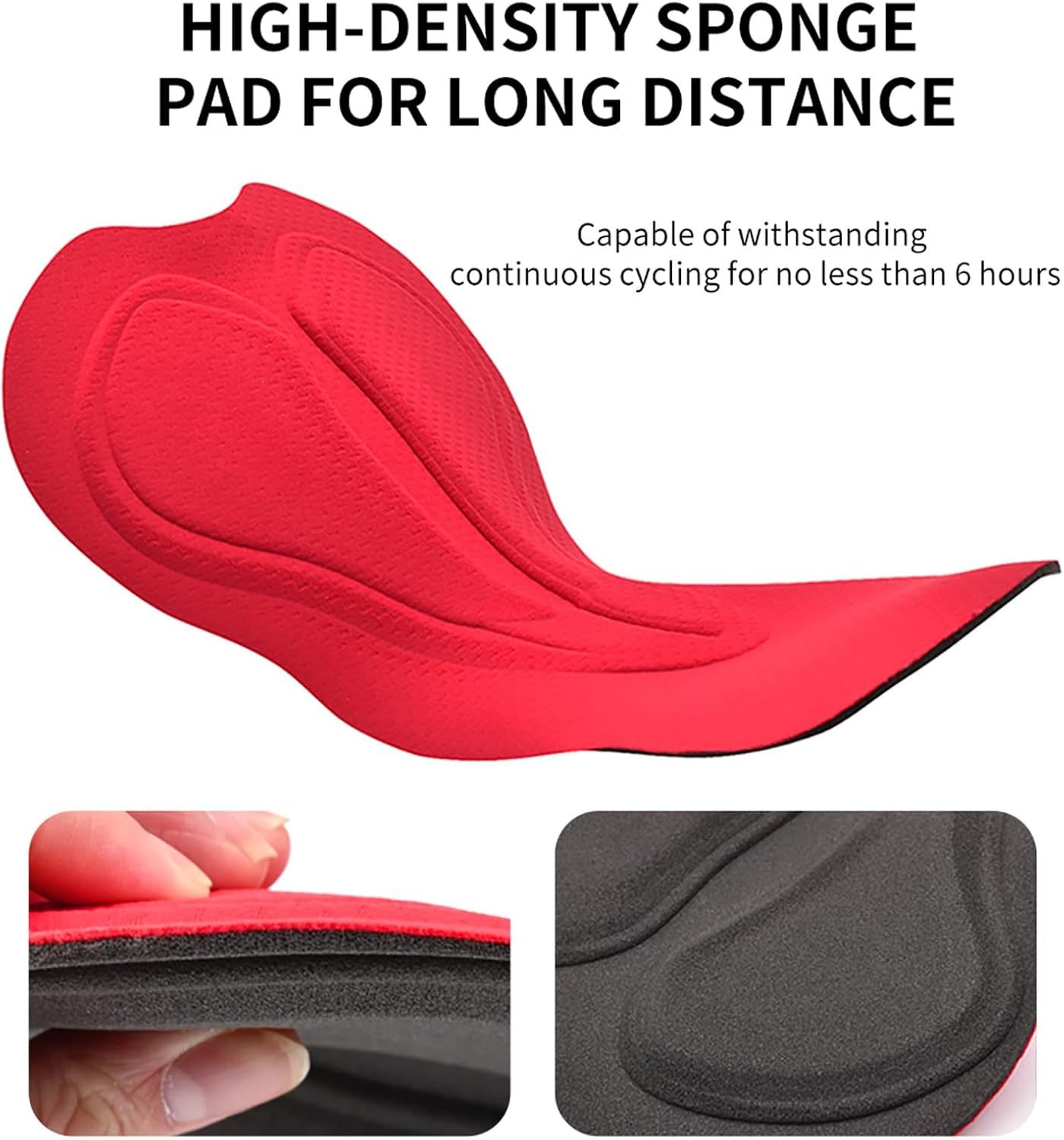 Cycling Best Men's 3D Padded Bib Shorts with Elastic Straps