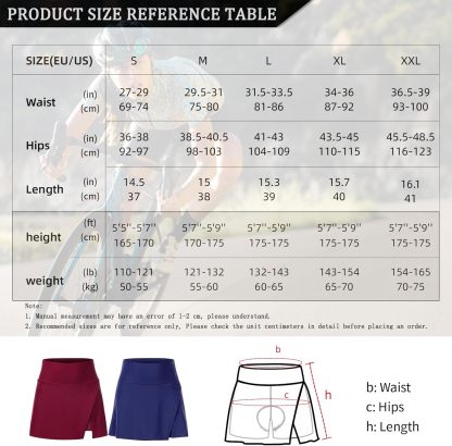 Cycling Best Women's 2-in-1 Bike Skort with 4D Gel Pad 