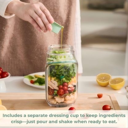 YearPeak Airtight Salad Jar with Dressing Pot - Meal Prep Container