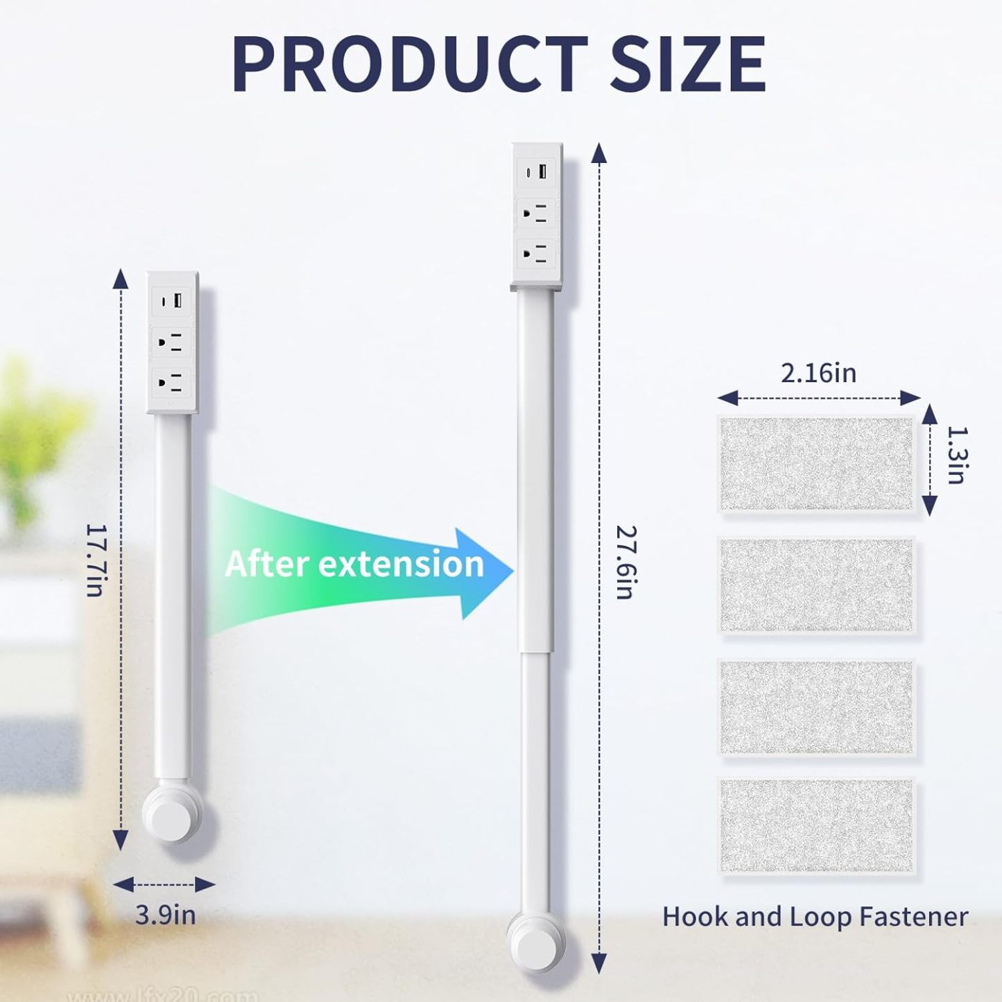 YearPeak Extendable Rotating Outlet & Power Strip with USB Ports