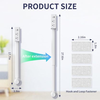 YearPeak Extendable Rotating Outlet & Power Strip with USB Ports