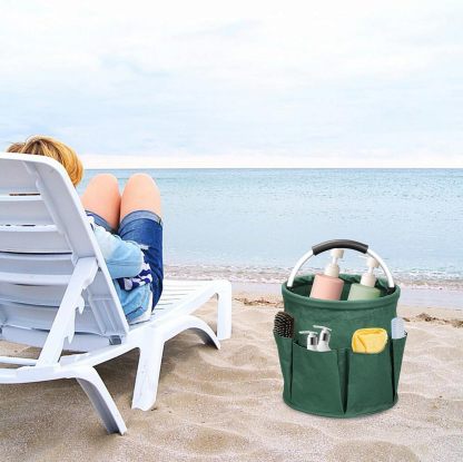 YearPeak 17L Foldable Cleaning Caddy with Pockets - Portable Storage Basket Organizer