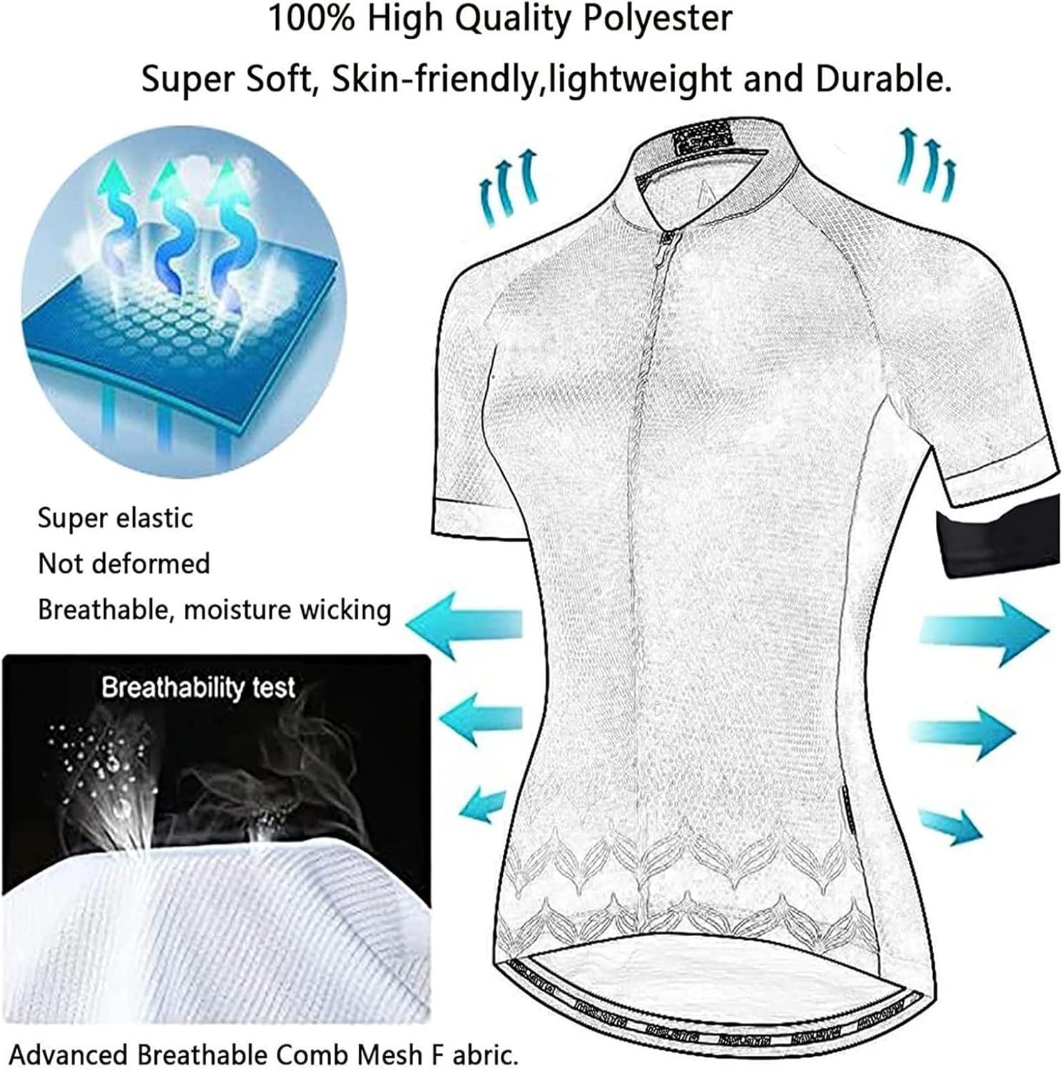Cycling Best Men's Cycling Jersey Shorts Set - Moisture-Wick, UV Protection