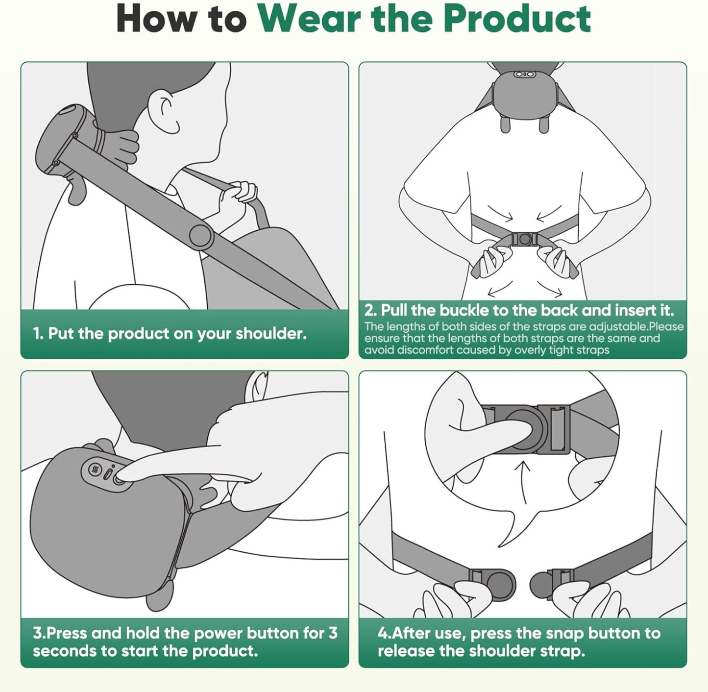 YearPeak Heated Neck & Shoulder Massager – Portable Deep Tissue Relief